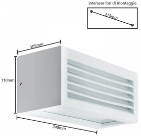 Applique Line Design - E27 Bianca IP65 per Esterni Base E27