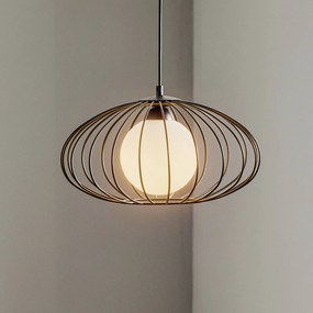 Eko-Light Lampada a sospensione Kronos con paralume a gabbia nero