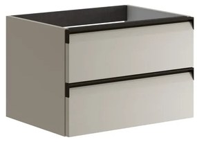 Mobile da bagno sotto lavabo Fusion beige laccato opaco L 59.5 x H 40 x P 45.5 cm 2 cassetti, lavabo non incluso