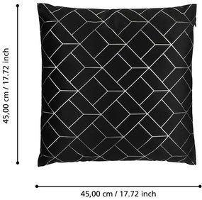 Eglo 420075 - Cuscino decorativo SINGU 45x45 cm nero/argento