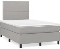 Letto a Molle Materasso e LED Grigio Chiaro 120x190 cm Tessuto 3270190