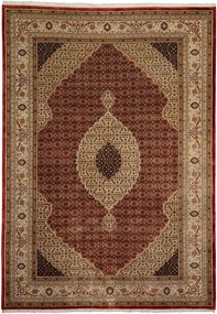 Tabriz Tappeto 350x250 Rosso (Indian) Annodato A Mano