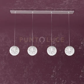 Willow sospensione rettangolare 4 luci decoro gomitolo 1098-s4 r-go