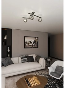 Lampadario da Soffitto in Acciaio e Vetro SMART 3 Nero 3xE14 Colore delle Sfere Grafite