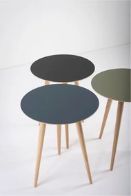 Tavolino in legno di quercia con piano nero , ⌀ 45 cm Arp - Gazzda