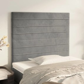 Testiera 2 Pz Grigio Chiaro 90x5x78/88 Cm İn Velluto /