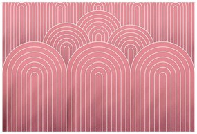 Carta da parati – Motivo arcobaleno rosa antico Mid-Century
