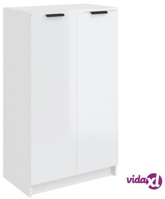vidaXL Scarpiera Bianco Lucido 59x35x100 cm in Legno Multistrato