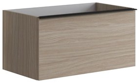 Mobile sottolavabo e lavabo Pixel grigio carbone/olmo rousseau L 120 x H 41 cm