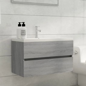 Mobile Sottolavabo Grigio Sonoma 80x38,5x45cm Legno Multistrato /