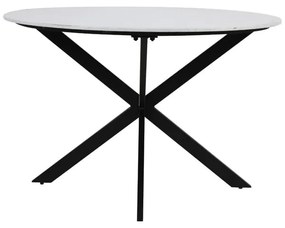 Tavolo da pranzo rotondo bianco e nero con piano in marmo ø 120 cm Tomochi - Light &amp; Living
