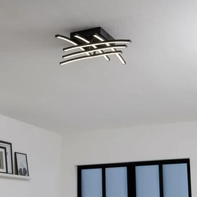 Plafoniera LED design Beryl, nero, luce naturale, 2400 lumen INSPIRE