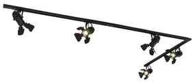 Sistema di illuminazione a binario moderno con 5 faretti nero 1 fase - Iconic Movie