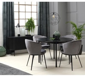 Cassettiera bassa nera in rovere con ante scorrevoli 73x160 cm Siena - Unique Furniture