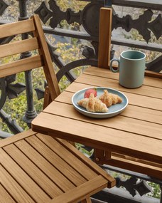 Kave Home - Tavolo pieghevole Amarilis da balcone in legno massello di acacia 40 x 42 cm FSC 100%