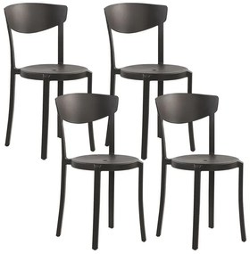 Set di 4 sedie in plastica nera VIESTE Beliani