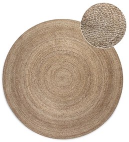 Tappeto rotondo greige in iuta reversibile ø 200 cm Braided – Hanse Home
