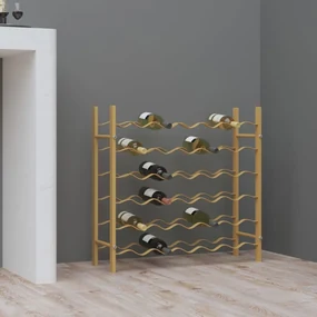 Portabottiglie Per 36 Bottiglie Metallo Oro /