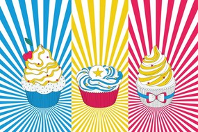 Carta da parati – Cupcakes pop art