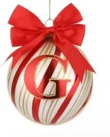 Pallina Natale con lettera G 10 cm Circus rosso