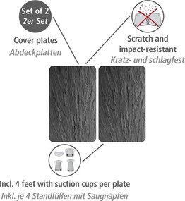 Set di 2 coperchi in vetro per fornello statale XL, 40 x 52 cm Universal - Wenko