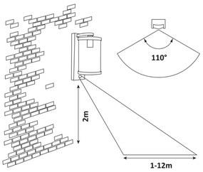 Rabalux - Applique da esterno con sensore 1xE27/60W/230V IP44