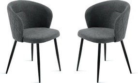 Sedia imbottita in tessuto Grigio Scuro e sruttura in metallo RUMBLE 2 sedie