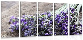 Quadri 5 pezzi – Bouquet di lavanda