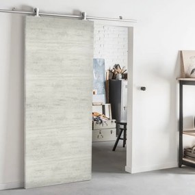 Porta scorrevole Beton in mdf grigio, L 93 x H 212 cm, con binario Ermes Reversibile