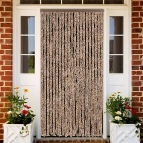 Tenda Antimosche Beige E Marrone Scuro 90x200 Cm İn Ciniglia /