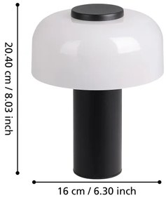 Eglo 900984 - Lampada LED dimmerabile da esterno PONENTE 2,25W/5V IP44 nero/bianco
