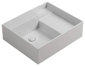 Lavabo da appoggio Nobu COLAVENE senza foro rettangolare in ceramica L 60 x H 21 x P 50 cm bianco opaco piletta non inclusa