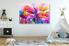 Quadro su tela – Fiori astratti colorati