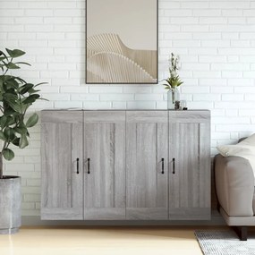 Armadietti A Parete 2 Pz Grigio Sonoma İn Legno Multistrato /
