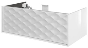 Mobile da bagno sospeso sotto lavabo L 90 x H 32 x P 48 cm bianco laccato lucido, 1 cassetto SENSEA Neo Frame