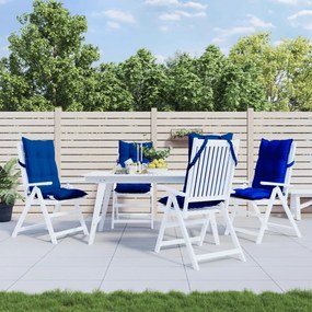 Cuscini Sedia Con Schienale Alto 4 Pz Blu Reale Tessuto Oxford /