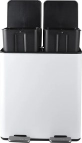 Cestino per la spazzatura bianco opaco in acciaio per raccolta differenziata/con pedale 2x20 l Aliya – Spirella