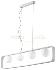 Lampadario a sospensione roxy bianca 4 luci attacco g9 100x10x120cm...