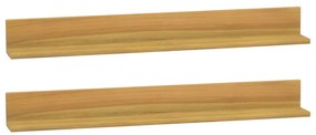 Mensole Da Parete 2 Pz 90x10x10 Cm İn Legno Massello Di Teak /