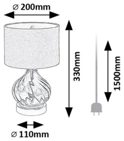 Rabalux 74033 - Lampada da tavolo PIRELO 1xE14/25W/230V verde