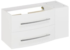 Mobile da bagno sotto lavabo Perla bianco laccato opaco L 111.2 x H 53.7 x P 47.5 cm 2 cassetti 1 anta, lavabo non incluso