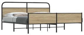 Giroletto Senza Materaso İn Metallo Rovere Fumo 183x213 Cm /