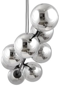 Lampadario a sospensione con filo ROSSI 6xE14/10W/230V nero/grigio