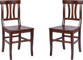 Sedia in legno da cucina LAURA con seduta massello Noce SET da 2