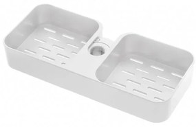 Mensola per asta saliscendi con D. 18, 22, 25 cm in ABS bianco Hidra