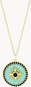 Collana placcata in oro con turchese sintetico Neo