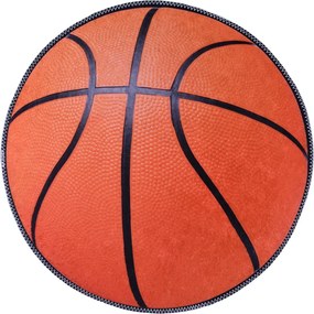 Tappeto per bambini arancione lavabile ø100 cm Basketball – Vitaus
