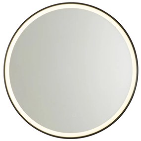 Specchio da bagno nero 70 cm con LED dimmerabile a 3 livelli con touch rotondo - Miral