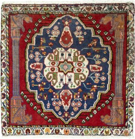 Shiraz Tappeto persiano 60x60 Rosso (Iran) Annodato A Mano