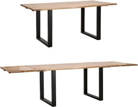 Tavolo Da Pranzo Allungabile 180-280x90x77 In Legno Gambe In Ferro Edge